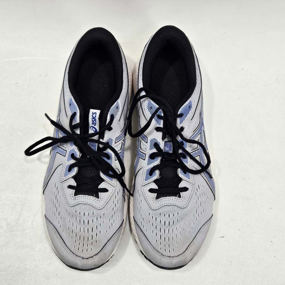 ASICS Gel-Contend 8 Mens 11.5 Piedmont Grey Electric Blue Running Shoes 1011B492 - Picture 10 of 14